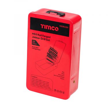 Click Here To Enlarge This Photo Of TIMCO HSSR25DS - 25pc HSS Roll Forged Jobber Drill Bit Set