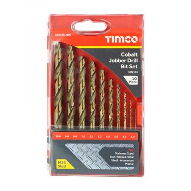 Click Here To Enlarge This Photo Of TIMCO HSSCO10DS - 10pc HSS Cobalt Jobber Drill Bit Set