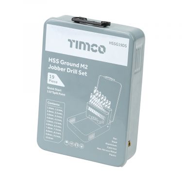 Click Here To Enlarge This Photo Of TIMCO HSSG19DS - 19pc HSS Ground Jobber Drill Bit Set