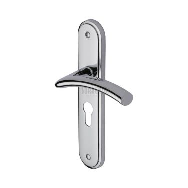 Click Here To Enlarge This Photo Of SC-4348-PC M.Marcus Sorrento Door Handle For Euro Profile Plate Tosca Design Polished Chrome Finish