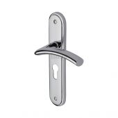 SC-4348-PC M.Marcus Sorrento Door Handle For Euro Profile Plate Tosca Design Polished Chrome Finish