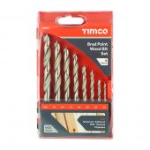 TIMCO BP8DS - 8pc Brad Point Wood Bit Set