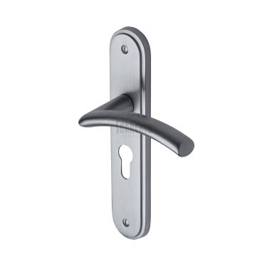 Click Here To Enlarge This Photo Of SC-4348-SC M.Marcus Sorrento Door Handle For Euro Profile Plate Tosca Design Satin Chrome Finish