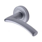 SC-4352-SC M.Marcus Sorrento Door Handle Lever Latch on Round Rose Tosca Design Satin Chrome Finish
