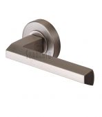 SC-4754-SN M.Marcus Sorrento Door Handle Lever Latch on Round Rose Deda Design Satin Nickel Finish