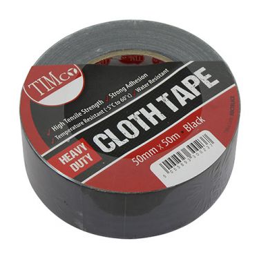Click Here To Enlarge This Photo Of TIMCO HDCTBLACK - 50mm x 50m Black Heavy Duty Cloth Tape