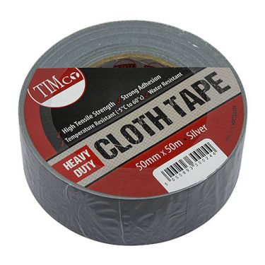 Click Here To Enlarge This Photo Of TIMCO HDCTSILVER - 50mm x 50m Silver Heavy Duty Cloth Tape