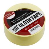 TIMCO DSCT - 50mm x 25m White Double Sided Cloth Tape