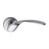 SC-5225-SC M.Marcus Sorrento Door Handle Lever Latch on Round Rose Lorenz Design Satin Chrome Finish