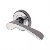 SC-5380-PC M.Marcus Sorrento Door Handle Lever Latch on Round Rose Arcadia Design Polished Chrome Finish