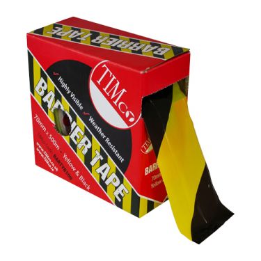 Click Here To Enlarge This Photo Of TIMCO BARTYB500 - 70mm x 500m Black & Yellow Barrier Tape