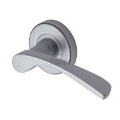 SC-5380-SC M.Marcus Sorrento Door Handle Lever Latch on Round Rose Arcadia Design Satin Chrome Finish
