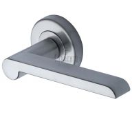 SC-6220-SC M.Marcus Sorrento Door Handle Lever Latch on Round Rose Lugano Design Satin Chrome Finish