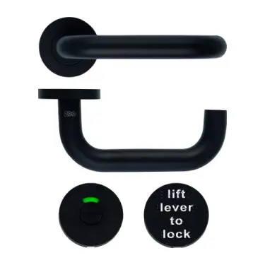 Click Here To Enlarge This Photo Of ZCS030LL-PCB - Zoo Hardware 19mm Lift to Lock Return to Door Lever Set &lpar;for use with ZDL7260LL only&rpar; Powder Coated Black