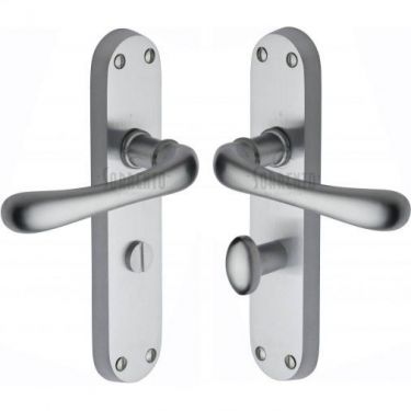 Click Here To Enlarge This Photo Of SC-6330-SC M.Marcus Sorrento Door Handle For Bathroom Donna Design Satin Chrome Finish