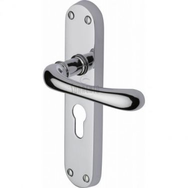 Click Here To Enlarge This Photo Of SC-6348-PC M.Marcus Sorrento Door Handle For Euro Profile Plate Donna Design Polished Chrome Finish