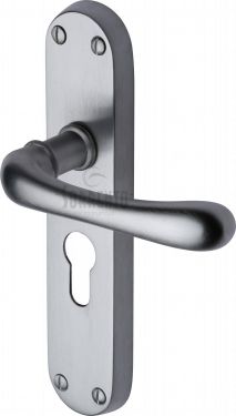 Click Here To Enlarge This Photo Of SC-6348-SC M.Marcus Sorrento Door Handle For Euro Profile Plate Donna Design Satin Chrome Finish