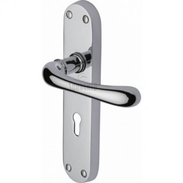 Click Here To Enlarge This Photo Of SC-6350-PC M.Marcus Sorrento Door Handle Lever Lock Donna Design Polished Chrome Finish