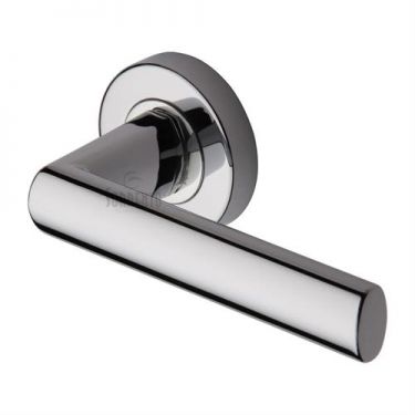 Click Here To Enlarge This Photo Of SC-6420-PC M.Marcus Sorrento Door Handle Lever Latch on Round Rose Milan Design Polished Chrome Finish