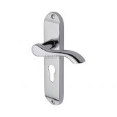 SC-7348-PC M.Marcus Sorrento Door Handle For Euro Profile Plate Aurora Design Polished Chrome Finish