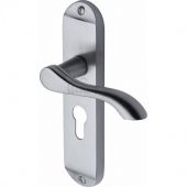 SC-7348-SC M.Marcus Sorrento Door Handle For Euro Profile Plate Aurora Design Satin Chrome Finish