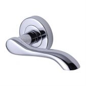 SC-7352-PC M.Marcus Sorrento Door Handle Lever Latch on Round Rose Aurora Design Polished Chrome Finish