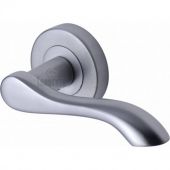 SC-7352-SC M.Marcus Sorrento Door Handle Lever Latch on Round Rose Aurora Design Satin Chrome Finish