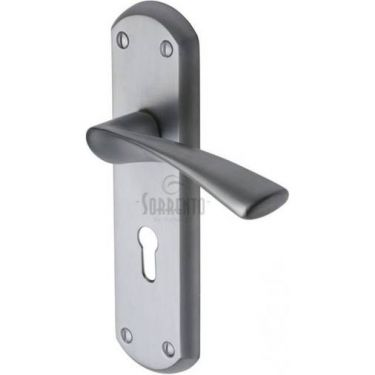 Click Here To Enlarge This Photo Of SC-7600-SC M.Marcus Sorrento Door Handle Lever Lock Atlanta Design Satin Chrome Finish