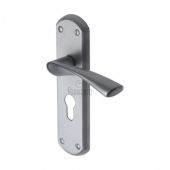 SC-7648-SC M.Marcus Sorrento Door Handle Euro Profile Plate Atlanta Design Satin Chrome Finish