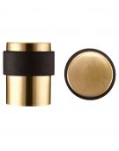 ZAS85-FSB - Zoo Hardware Floor Mounted Round Collared Door Stop with Flat Top (35mm dia) Favo Satin Brass