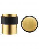 ZAS85-PVDSB - Zoo Hardware Floor Mounted Round Collared Door Stop with Flat Top (35mm dia) PVD Satin Brass