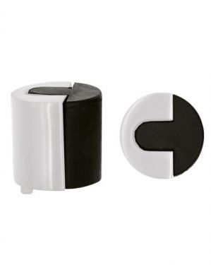 Click Here To Enlarge This Photo Of ZAS86-PCW - Zoo Hardware Large Round Floor Mounted Door Stop (40mm dia) Powder Coated White