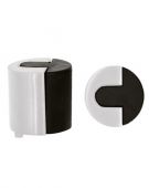 ZAS86-PCW - Zoo Hardware Large Round Floor Mounted Door Stop (40mm dia) Powder Coated White