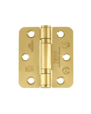 Click Here To Enlarge This Photo Of ZHSS7667R-PVDSB - Zoo Hardware Grade 11 CE Fire Rated Ball Bearing Hinges (Radius) 76 x 67 x 2.5mm - PVD Satin Brass