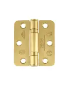 ZHSS7667R-PVDSB - Zoo Hardware Grade 11 CE Fire Rated Ball Bearing Hinges (Radius) 76 x 67 x 2.5mm - PVD Satin Brass