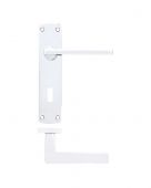 ZPA011-CP - Zoo Hardware Stanza 'Leon' Lever Handles on Lock Backplate - Polished Chrome (Contract Range)