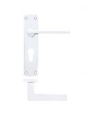 ZPA011EP-CP - Zoo Hardware Stanza 'Leon' Lever Handles on Euro Profile Backplate - Polished Chrome (Contract Range)