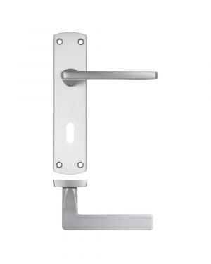 Click Here To Enlarge This Photo Of ZPA011-SC - Zoo Hardware Stanza 'Leon' Lever Handles on Lock Backplate - Satin Chrome (Contract Range)