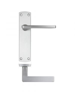 Click Here To Enlarge This Photo Of ZPA012-SC - Zoo Hardware Stanza 'Leon' Lever Handles on Latch Backpate - Satin Chrome (Contract Range)