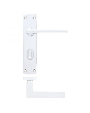 Click Here To Enlarge This Photo Of ZPA013-CP - Zoo Hardware Stanza 'Leon' Lever Handles on Bathroom Backplate - Polished Chrome (Contract Range)