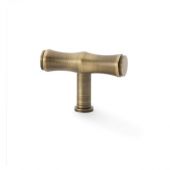 AW801B-55-AB - Alexander & Wilks Crispin Bamboo T-bar Cupboard Knob - Antique Brass