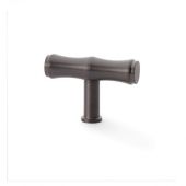 AW801B-55-DBZPVD - Alexander & Wilks Crispin Bamboo T-bar Cupboard Knob - Dark Bronze PVD