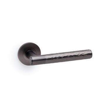Click Here To Enlarge This Photo Of AW223DBZ - Alexander & Wilks Spitfire Hammered Lever on Round Rose - Dark Bronze