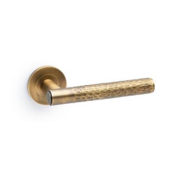 Click Here To Enlarge This Photo Of AW223IB - Alexander & Wilks Spitfire Hammered Lever on Round Rose - Italian Brass