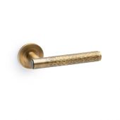 AW223IB - Alexander & Wilks Spitfire Hammered Lever on Round Rose - Italian Brass