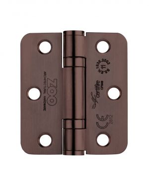 Click Here To Enlarge This Photo Of ZHSS7667R-ETB - Zoo Hardware Grade 11 CE Fire Rated Ball Bearing Hinges (Radius) 76 x 67 x 2.5mm - Etna Bronze