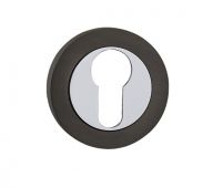FGEESC-GMG - Fortessa Gotham Round Euro Profile Escutcheons (Gun Metal Grey/Polished Chrome)