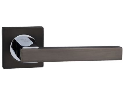 Click Here To Enlarge This Photo Of FGOGRA-GMG - Fortessa Gotham 'Gravity' Door Handle on Square Rose (Gun Metal Grey/Polished Chrome)