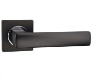 FGOOME-GMG - Fortessa Gotham 'Omega' Door Handle on Square Rose (Gun Metal Grey/Polished Chrome)