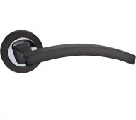 FGOPOL-GMG - Fortessa Gotham 'Polaris' Door Handle on Round Rose (Gun Metal Grey/Polished Chrome)